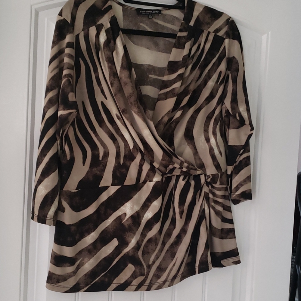 Jones New York faux wrap shirt